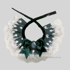Lace Trimmed Pet Collar Bib Elegant Neck Accessory For Cats Small Dogs Luxury Pet Gift