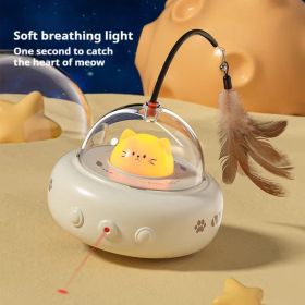 Smart Electric Cat Car With Automatic Laser Pointer - Cat Fun, Energy-Saving Product (Color: White)